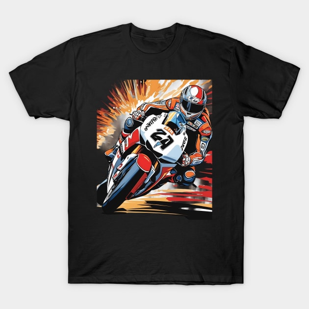 Racing Motorcycle T-Shirt by animegirlnft